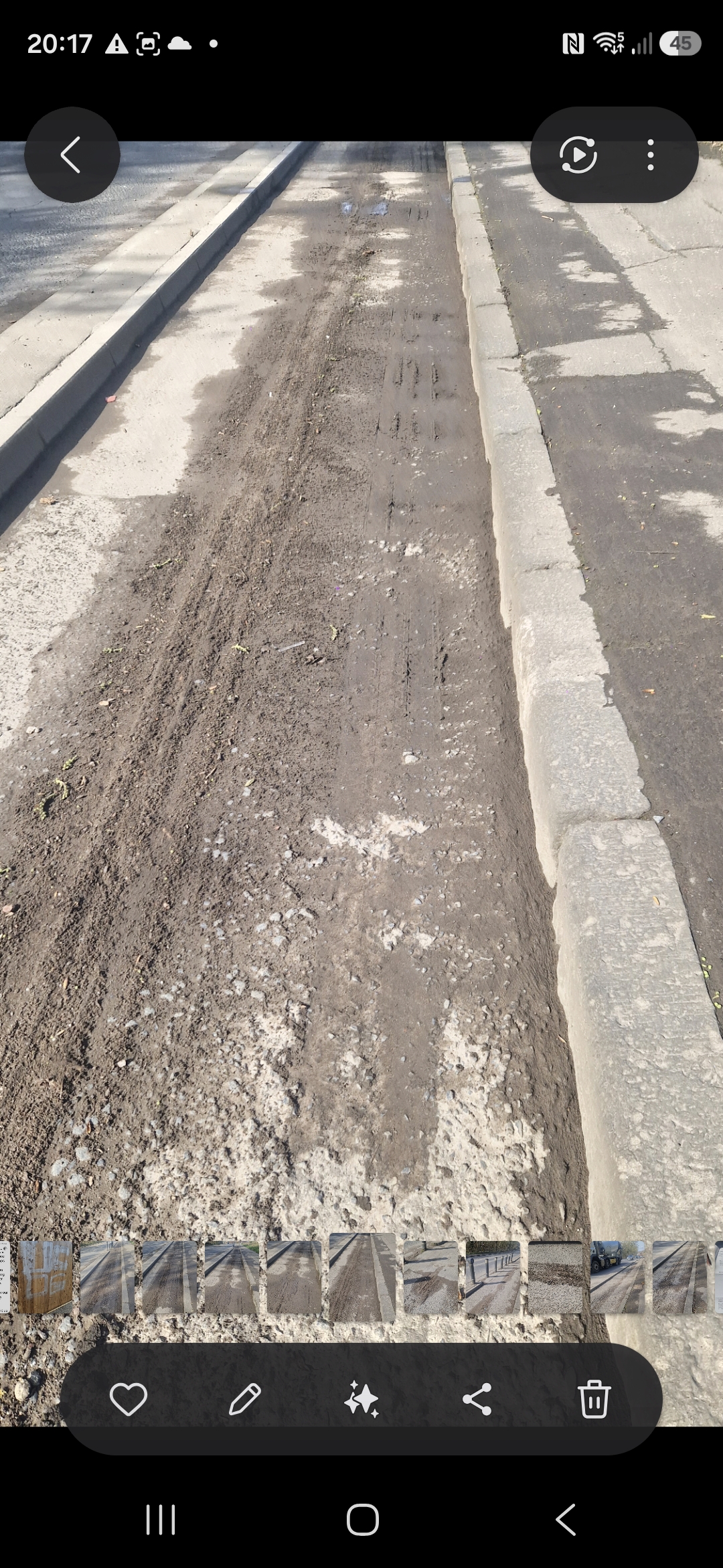 Dirt and dust on Hamilton Road
