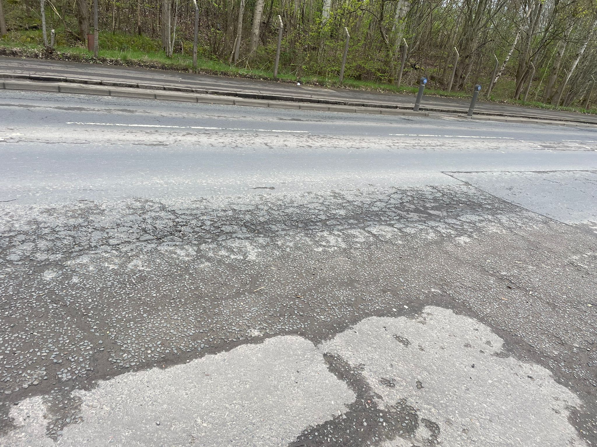 Extensive road surface deterioration
